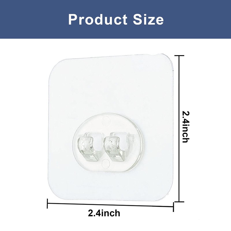 8 Pack Shower Caddy Adhesive Hooks Replacement, Strong sticker Single