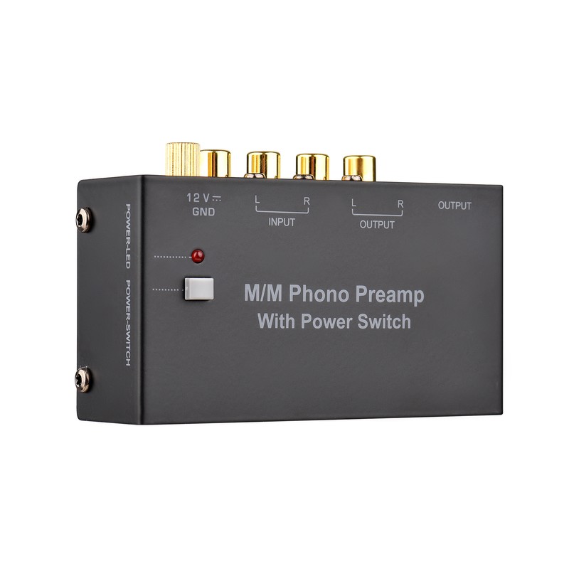 M/M Phono Preamp with Power Switch Ultra-compact Phono Preamplifier Turntable