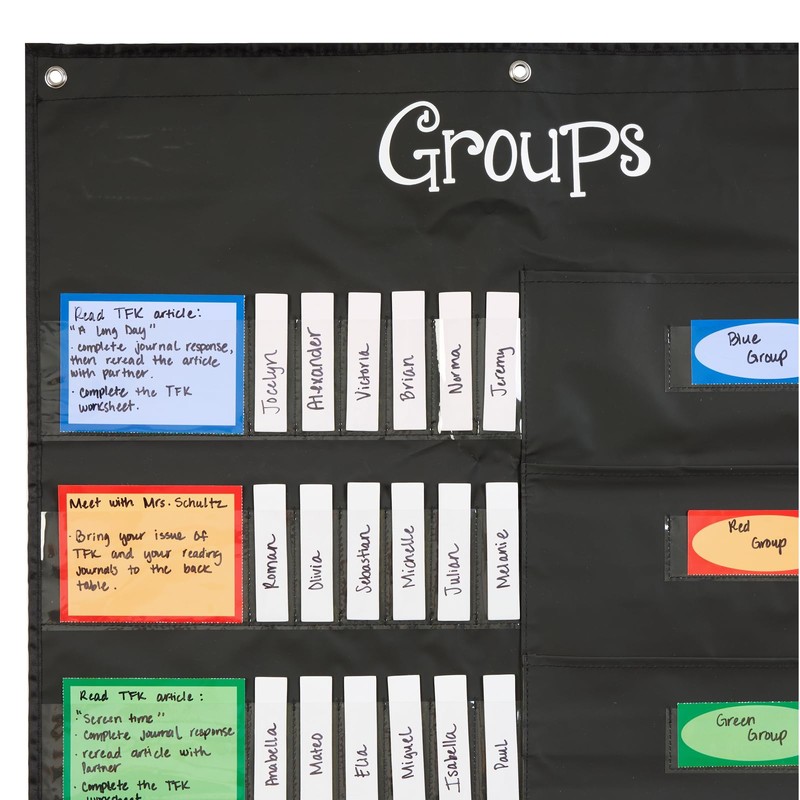 Really Good Stuff Small Group Management Pocket Chart with Folder