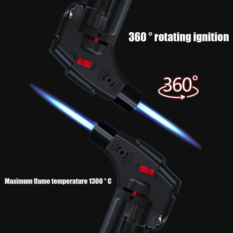 Taughch 5 Pack Butane Torch Lighter Set,Candle Lighter Refillable, Windproof,Jet