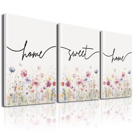 Living Room Bedroom Wall Decor - Set of 3 Framed Farmhouse Home Sweet Home Sign 12’’x16’’ Above Couch Bed Wall Decor for Bedroom Decor and Living Room Wall Art Signs (Black 1, 12’’x16’’)