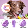 Ponpon 3PCS Dog Bath Brush with 4Pcs Toothbrush, Scrubber and