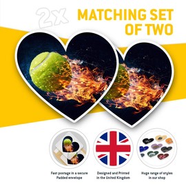 2 x Heart Stickers 15 cm - Fire Flames Smoke Red Hot Fun Decals for Laptops,Tablets,Luggage,Scrap Booking,Fridges, #2569