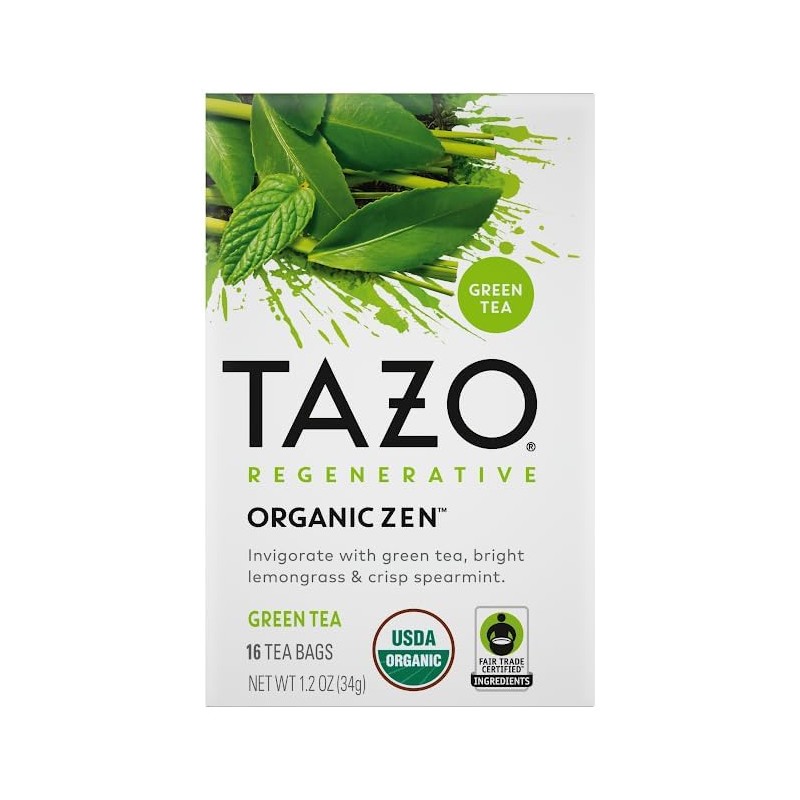 TAZO Tea Bags, Regenerative Organic: Refresh Mint Herbal Tea, Zen