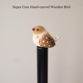 Rustic Hand-Carved Wooden Bird Paper Towel Holder - Freestanding Detachable Paper Towel Stand, 7.1" Dia Base × 13.8" Height for Farmhouse Kitchen Decor