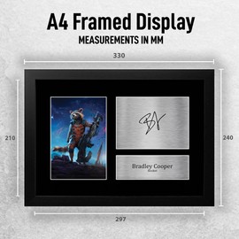 HWC Trading FR A4 Bradley Cooper Guardians of the Galaxy Rocket Gifts Printed Signed Autograph Picture for Movie Memorabilia Fans - A4 Framed