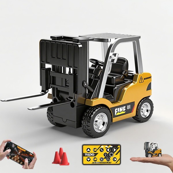 GNIMNAYRC RC Forklift, 1/64 Scale Remote Control Forklift Cranes, 2.4Ghz