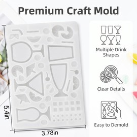 Cups Design Resin Molds Silicone Cocktail Glass Reusable Lemon
