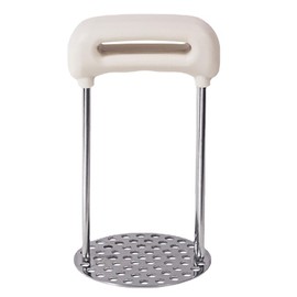 Heavy Duty Potato Mashers, 5 Inch x 2.8 Inch Food Grade Stainless Steel Food Crusher for Kitchen and Outdoors (white)