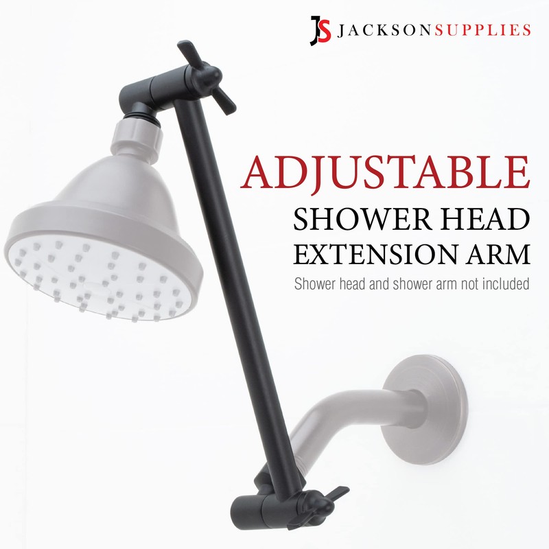Shower Head Extension Arm by JS Jackson Supplies, Adjustable 10