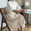 Cooking Apron Flower Embroidery Waterproof Wear Resistant Baking Apron for