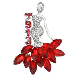 Rhinestone Sorority Brooch Pin for Women Greek Sorority Paraphernalia Gift Crystal Red Elephant Jewelry Sisterhood Gifts for Soror Sister (J913 Pin)