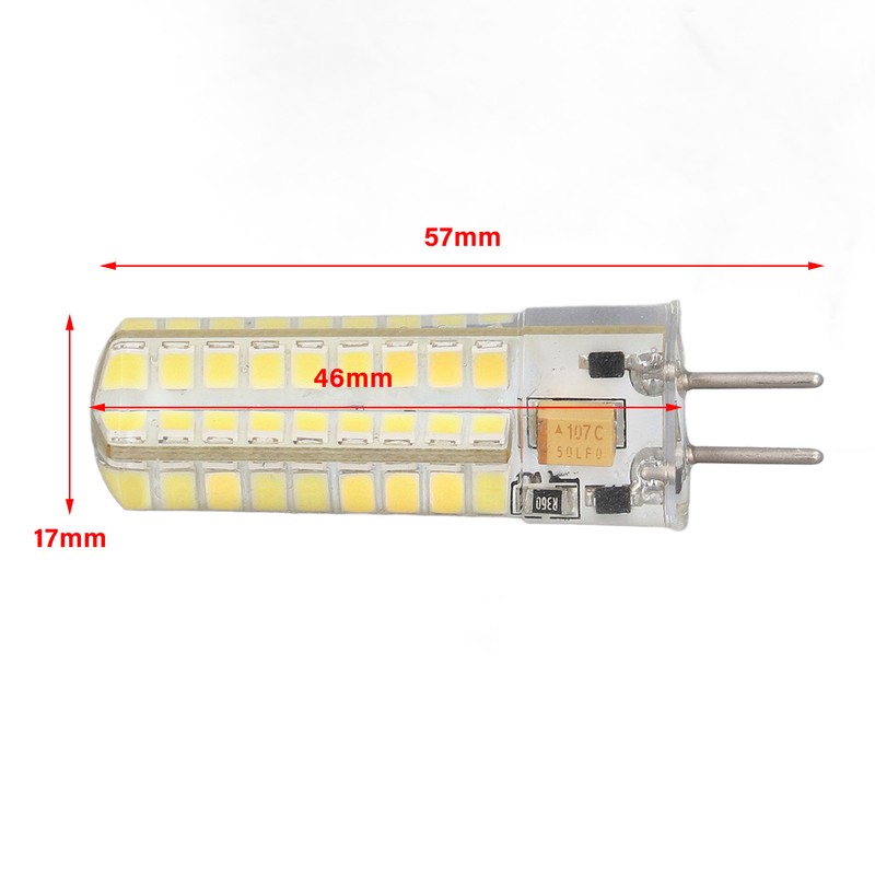 6Pcs GY6.35 LED Bulb 7W AC DC12V 700lm 72 LEDs