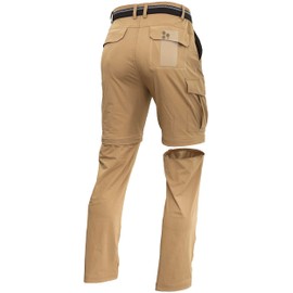 Mens Hiking Convertible Pants Zip Off Quick Dry Lightweight Fishing Safari Travel Camping Outdoor Cargo Pants Khaki 40