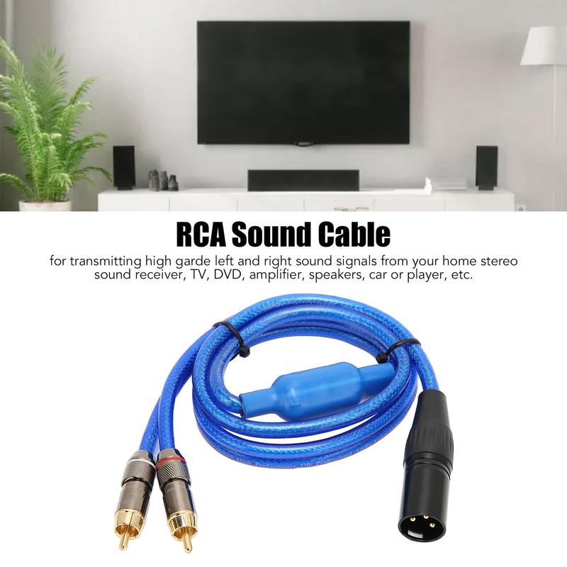 XLR Male to Dual RCA Sound Cable 3.3ft Stereo XLR