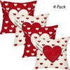 Yssreey Valentine's Day Pillow Covers 18x18 Inch Love Heart Throw