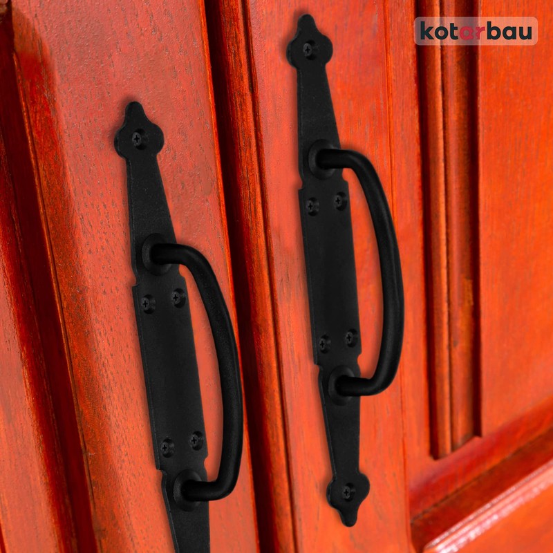 KOTARBAU® Door Handle 270 mm Wrought Iron Door Handle Black
