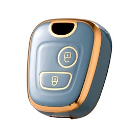 2 Buttons TPU Key Cover Compatible with Peugeot 107 206 SW CC 406 307,Soft Key Fob Protector Fits for Citroen Berlingo C1 C2 C3 Key Case Shell(Blue)