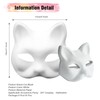 5 PCS Cat Masks to Paint,Therian Masks with Straps,White Blank