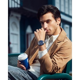 Benyar Men's Analogue Watch, Quartz Chronograph, 30 m Waterproof, Luminous, Date Function, Casual, Business Designer Watch, Classic, Elegant Gift, golden brown