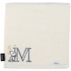Tsujiseru Snoopy Mini Towel 25cm Initial M Embroidered White
