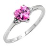 JEWELRITZY Solitaire Heart Simulated Birthstone Cubic Zirconia Solid 925 Sterling