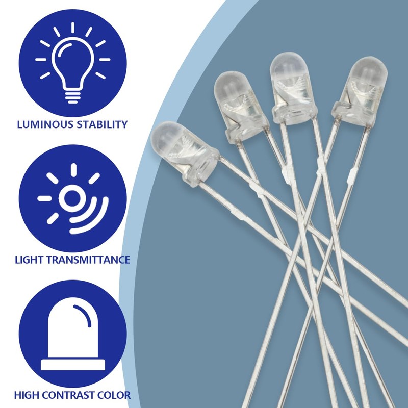 Innfeeltech 100pcs 3mm RGB LED Diode Light DC 3.0~3.4V, 20mA,