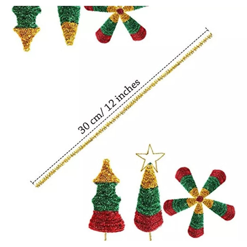 Alan Para 400 Piezas Limpiapipas De Navidad Tallos Chenilla