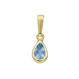 jewellerybox 9ct Gold Aquamarine Crystal March Birthstone Pendant