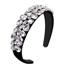 FXQHAN Crystal Rhinestone Wide-edge Headband for Women Hair Hoops Hair Accessories for Girls