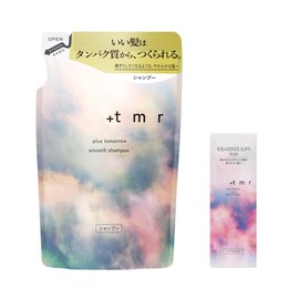 Plastomolu +tmr Smooth Shampoo Refill, 13.5 fl oz (400 ml) + Sample, Protein, Potential Hair Care, Damage