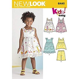 New Look Pattern 6441A Toddlers' Easy Dresses, Top and Cropped Pants, Paper, 22x15x1 cm