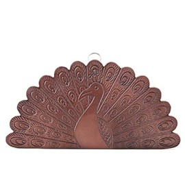 Old Dutch Antique Copper Peacock, 12" x 6" Trivet, 12x6