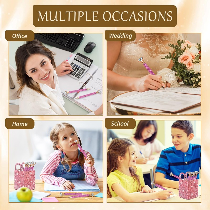 Qilery 8 Pcs Bling Desk Accessories for Valentines with 1