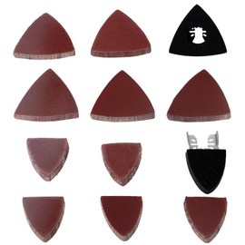 102 PCS Assorted Sanding Discs Pads Hook and Loop Sandpaper, Triangle Sanding Sheets 40/60/80/100/120/180/240 Grits for Sanding and Polishing Compatible with Mouse Detail Sander Mouse Sander Pads