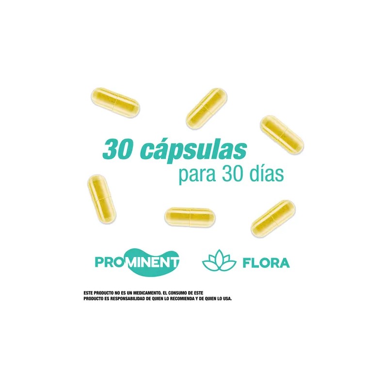 Probióticos Prominent Flora Sin Sabor 30 Cápsulas Cúrcuma Biotina