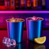 Cafezi 8 oz Stainless Steel Cups 4 Pack, Stackable Metal