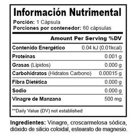 NI UNA DIETA MÁS - Reduce la Inflamación y Mejora el Metabolismo - 100% Puro Vinagre de Sidra de Manzana (sin azúcar) Suave en el Estómago