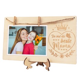 DPKOW Gift Mum Mother's Day Gift, Wooden Picture Frame Mum Photo Frame Frameless Picture Frame for Mum Birthday Gift Christmas Valentine's Day Best Mum Gift Home Decoration