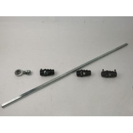 CNC VEGA BOX 3 BLACK U Joint + 36" Polished Steering Shaft + Support Kit street rod