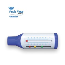 Easy Peak Flow Meter for Adult to Monitor Lung Function | Expiratory Flow Meter | Color Coded Indicator | Standard Range for Adult | Include Instructions and Blank Charts – Color Coded Indicators