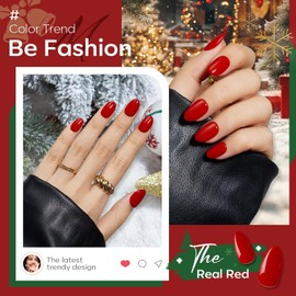 modelones Red Gel Nail Polish, 15 ML Bright Red Gel Polish, Perfect Christmas & New Year DIY Salon Gift for Girls Women