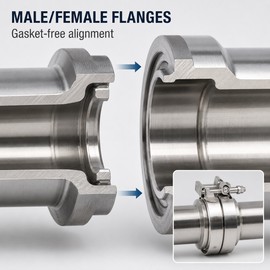 3 Inch V-Band Exhaust Clamp Kit with Male Female Flanges