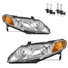 KarSpareHub Headlights Assembly for 2006-2011 Honda Civic 4-Door Headlamp Replacement