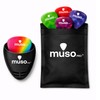 Muso Pro Guitar Picks Holder with 15 Picks, Plectrum for