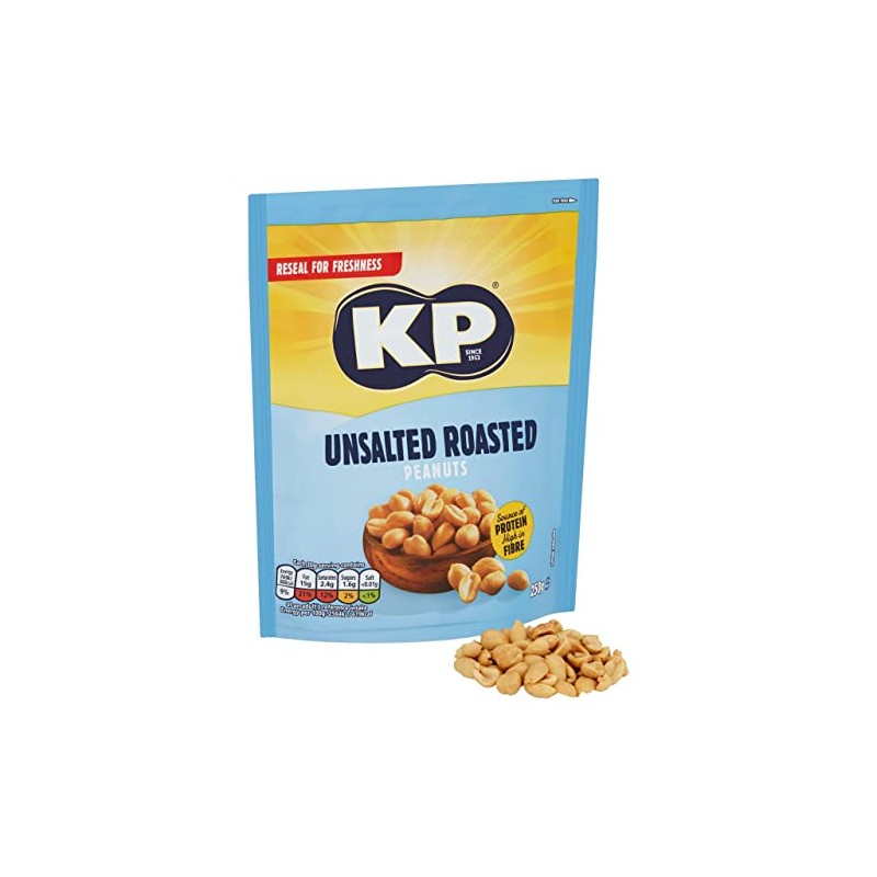 KP Nuts Share Bag of Unsalted Peanuts, 250g