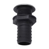 1 1/2in Through Hull Drain Straight Black with Stainless Steel