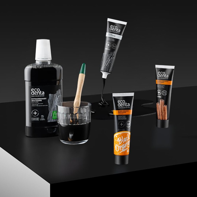 ECODENTA Schwarze Aufhellende Zahnpasta mit Vulkanischen Mineralien 100ml