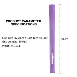 Junshun Rubber Golf Grips.Golf Grips Set of 2, High Traction and Feedback Rubber Golf Club Grips .（Black）