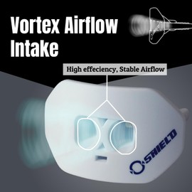 O Shield Mouth Guard for Football with Dual-Layer Protection, Built-in Air Channels, Extended Lip Shield, Soft Material, Adult and Youth Sizes with Strap/Case, White